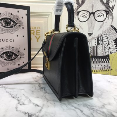 Alternative view of Replica Gucci Ophidia Small Top Handle Bag With Web Black/White