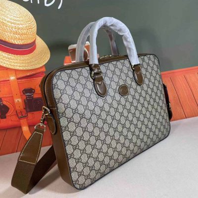 Alternative view of Replica Gucci Business Case With Interlocking G Black/Grey 674140