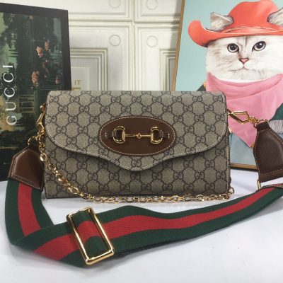 Replica Gucci Double G Horsebit 1955 Small Bag- Beige
