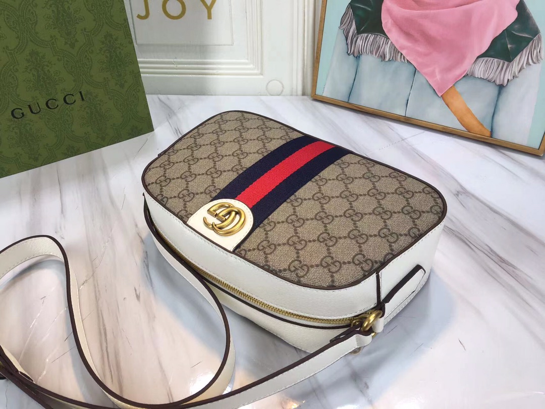 Replica Gucci Ophidia Double G Shoulder Bag- Black/White - Image 10