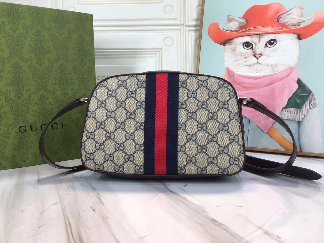 Replica Gucci Ophidia Double G Shoulder Bag- Black/White - Image 3