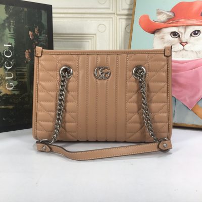 Replica Gucci Marmont Small Tote Bag- Brown/Gray/White