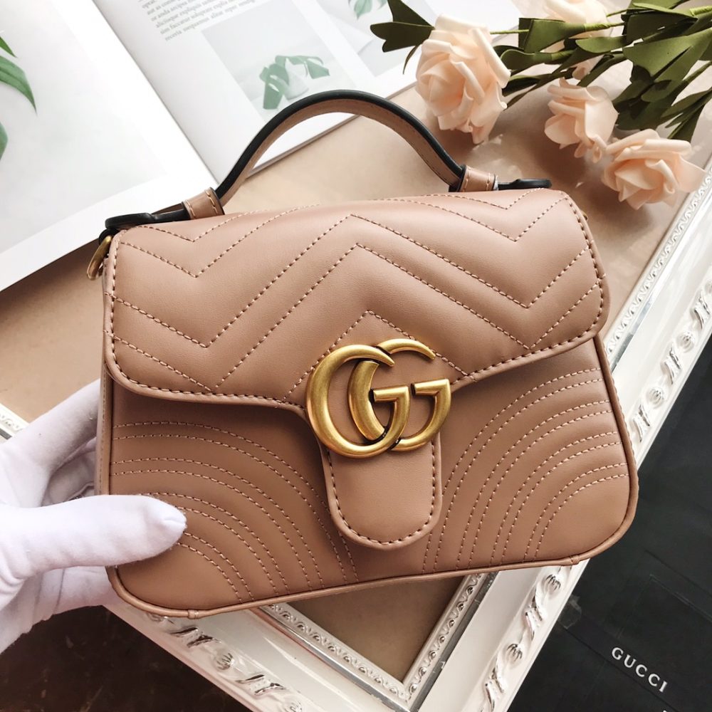 Best Replicas Bags - Gucci Marmont top handle bag Black/Brown/Green Top Quality Louis Vuitton LV Replica Bags On Sales