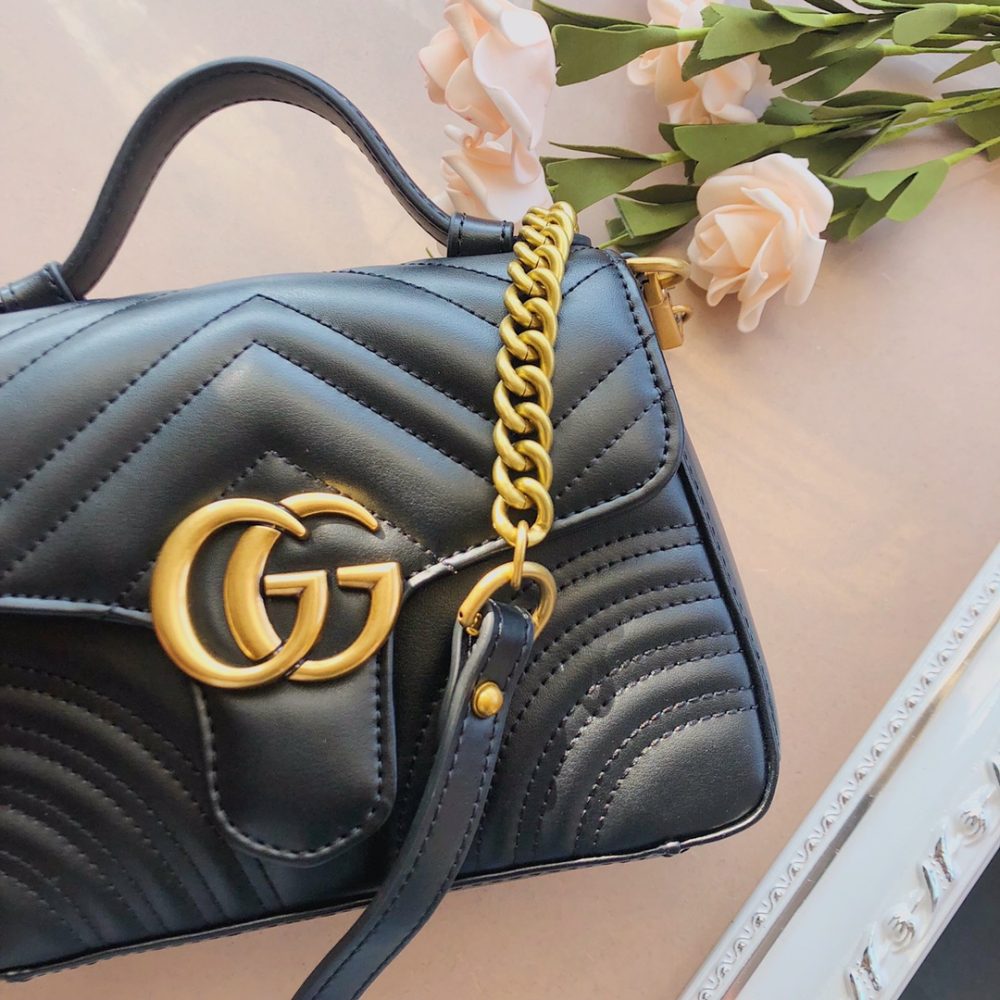 Best Replicas Bags - Gucci Marmont top handle bag Black/Brown/Green Top Quality Louis Vuitton LV Replica Bags On Sales
