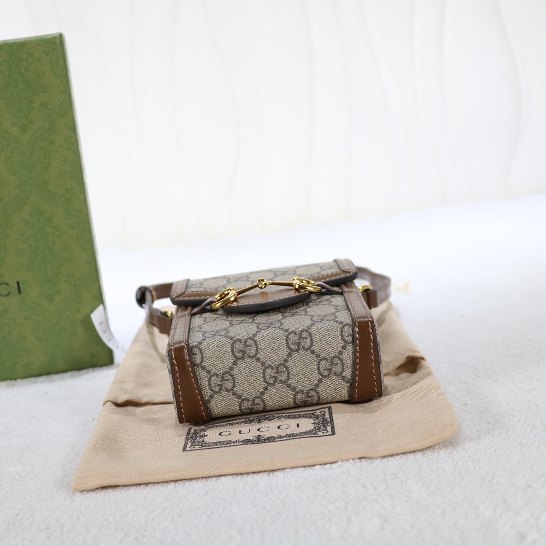 Replica Gucci Horsebit 1955 Mini Bag Monogram Canvas - Image 3