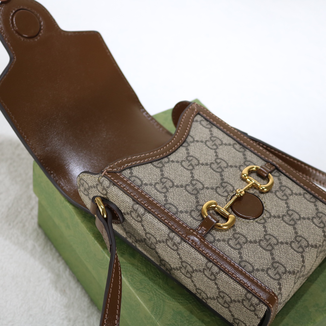 Replica Gucci Horsebit 1955 Mini Bag Monogram Canvas - Image 5