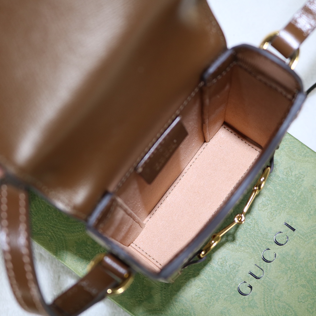 Replica Gucci Horsebit 1955 Mini Bag Monogram Canvas - Image 7