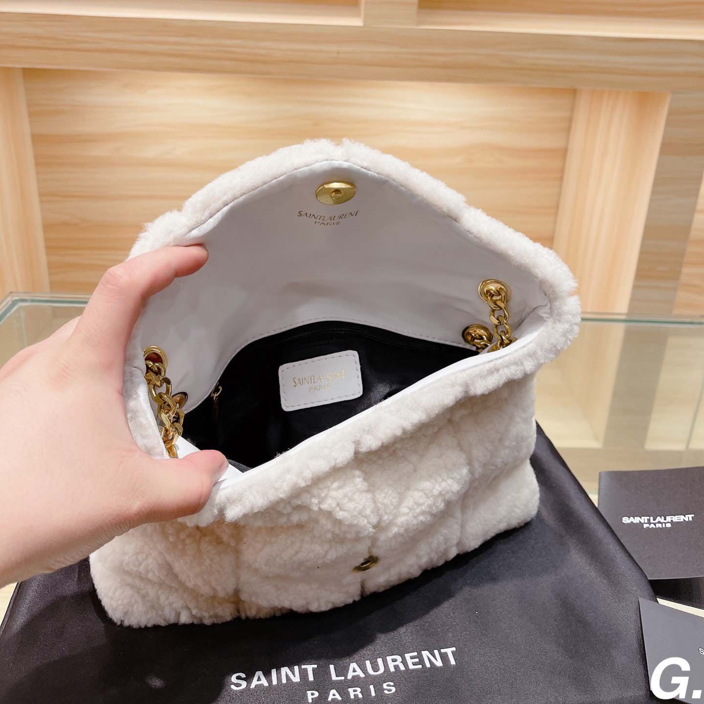 Replica Ysl Puffer Small Bag In Shearling And Leather - Image 6
