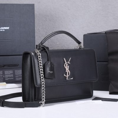 Alternative view of Replica Ysl Sunset Medium Top Handle Bag- Black