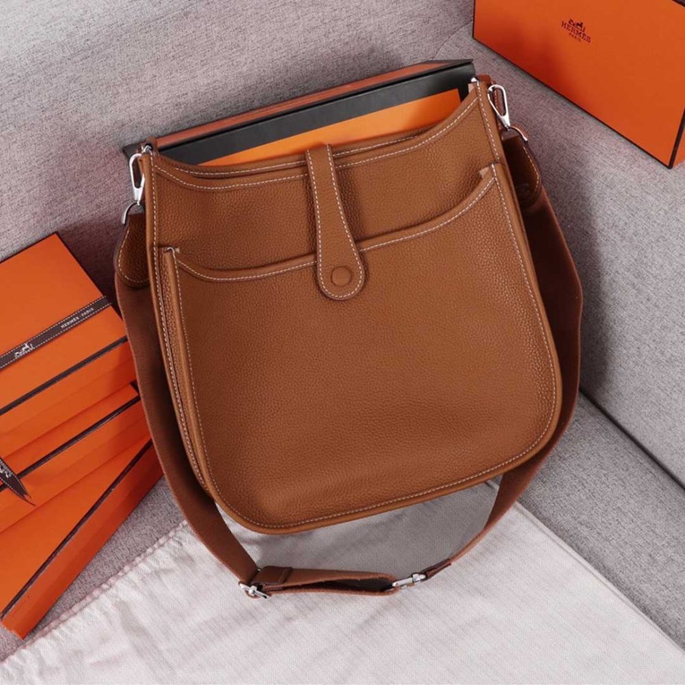 Best Replicas Bags - Hermes AAA-Evelyne III 29 bag ORANGE/BLACK/BLUE Best Louis Vuitton LV Replica Bags On Sales