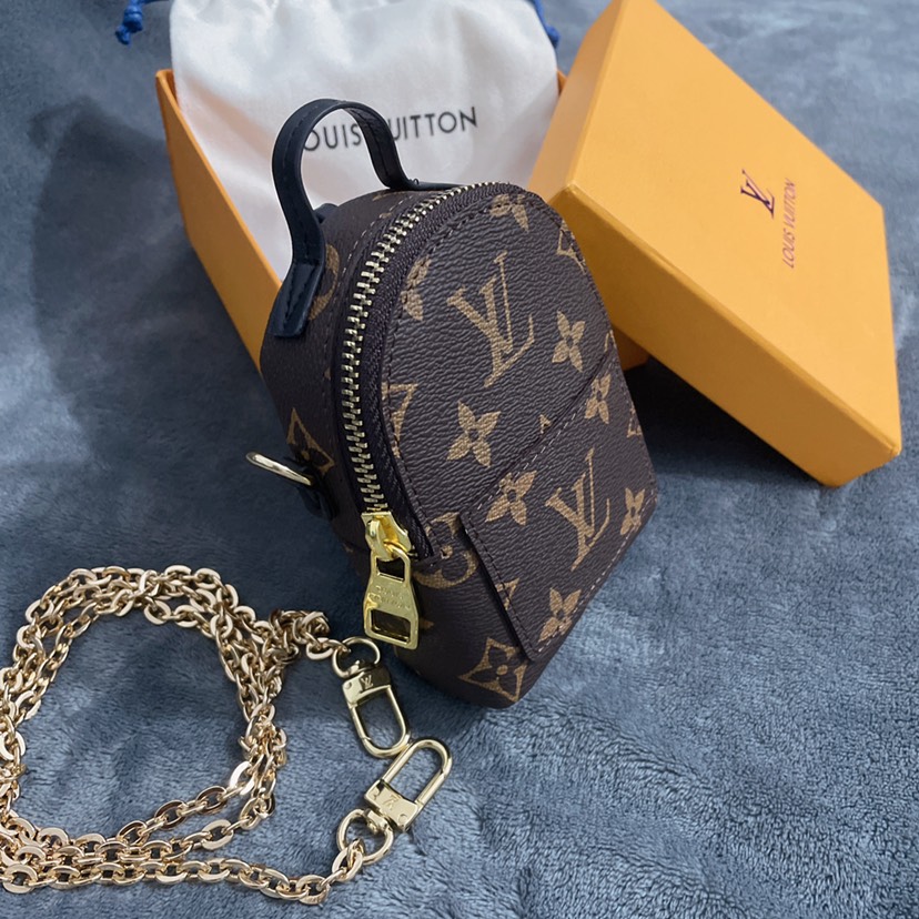 Replica Louis Vuitton Monogram Bag Charm Chain Coin Wallet K04 - Image 2