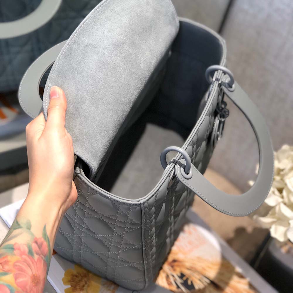 Replica Dior Aaa-Medium Lady Dr Bag Black/Pink/Grey - Image 10