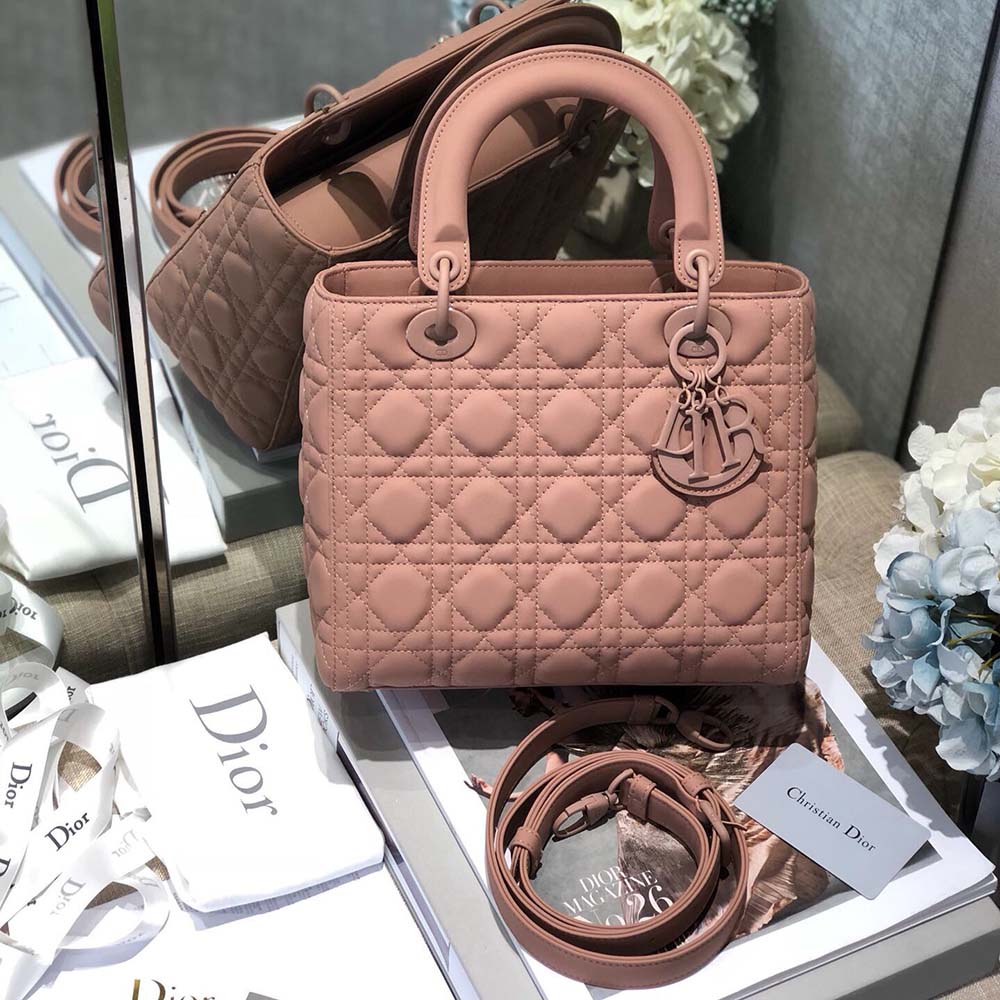 Replica Dior Aaa-Medium Lady Dr Bag Black/Pink/Grey - Image 11