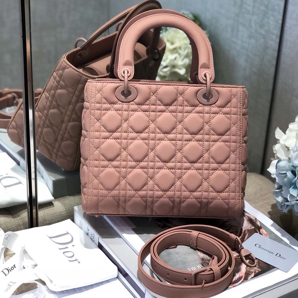 Replica Dior Aaa-Medium Lady Dr Bag Black/Pink/Grey - Image 13