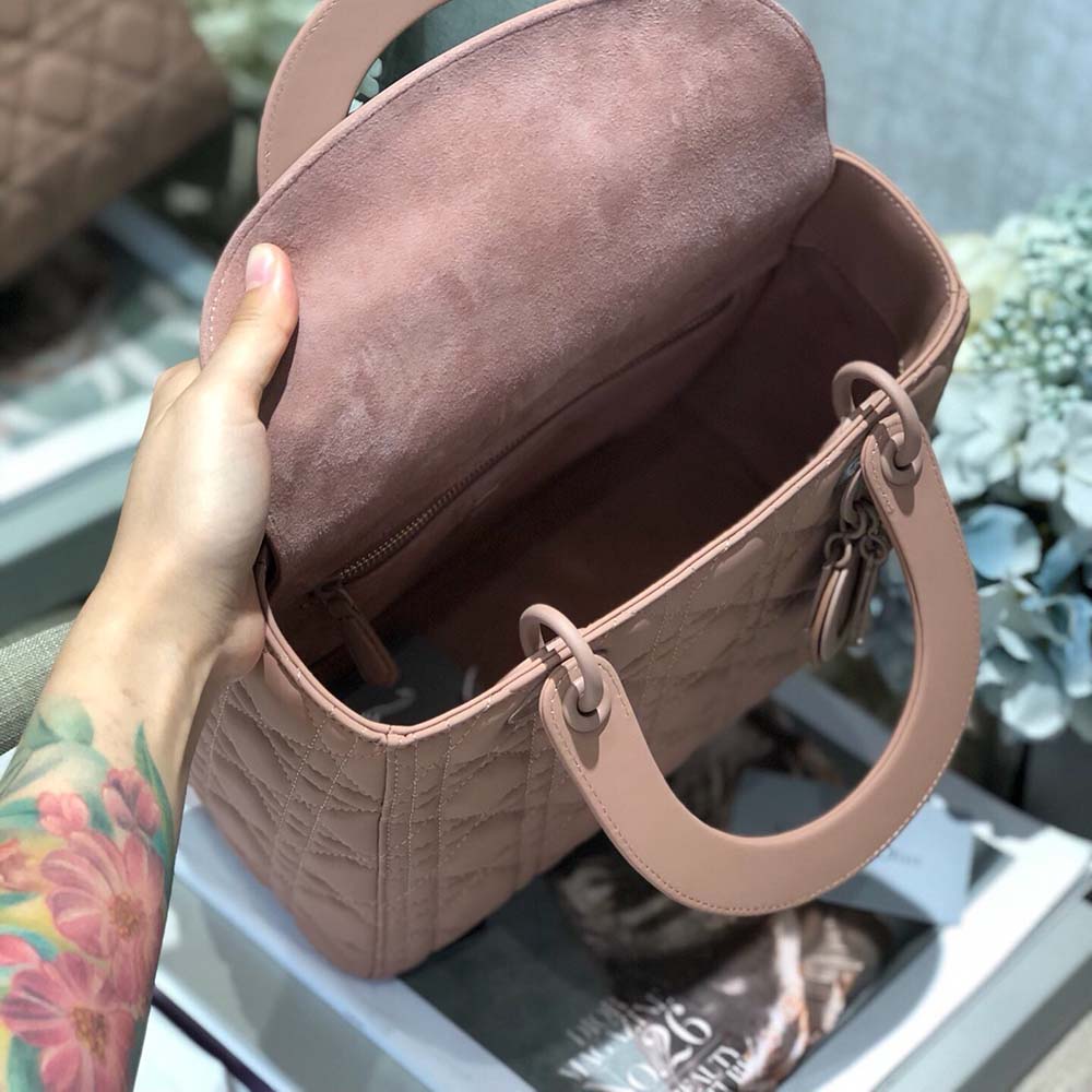 Replica Dior Aaa-Medium Lady Dr Bag Black/Pink/Grey - Image 15