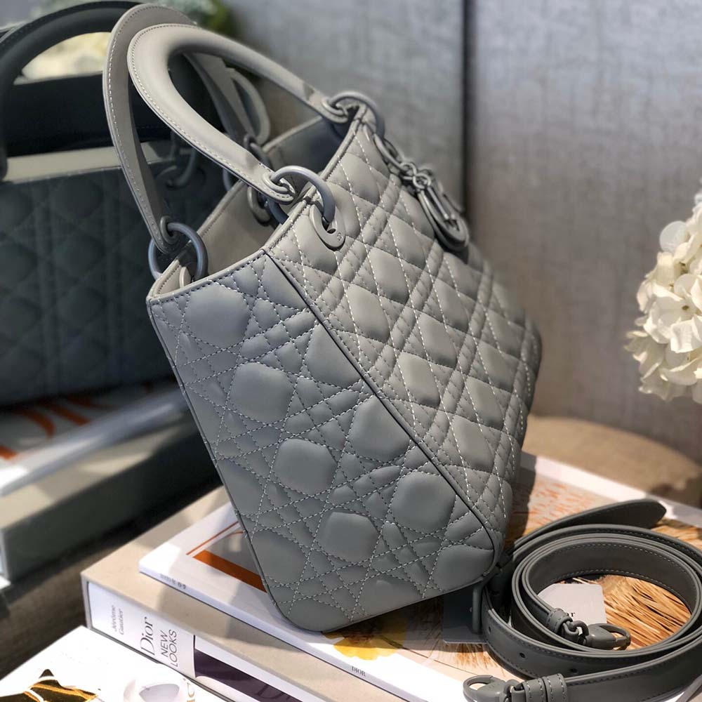 Replica Dior Aaa-Medium Lady Dr Bag Black/Pink/Grey - Image 7