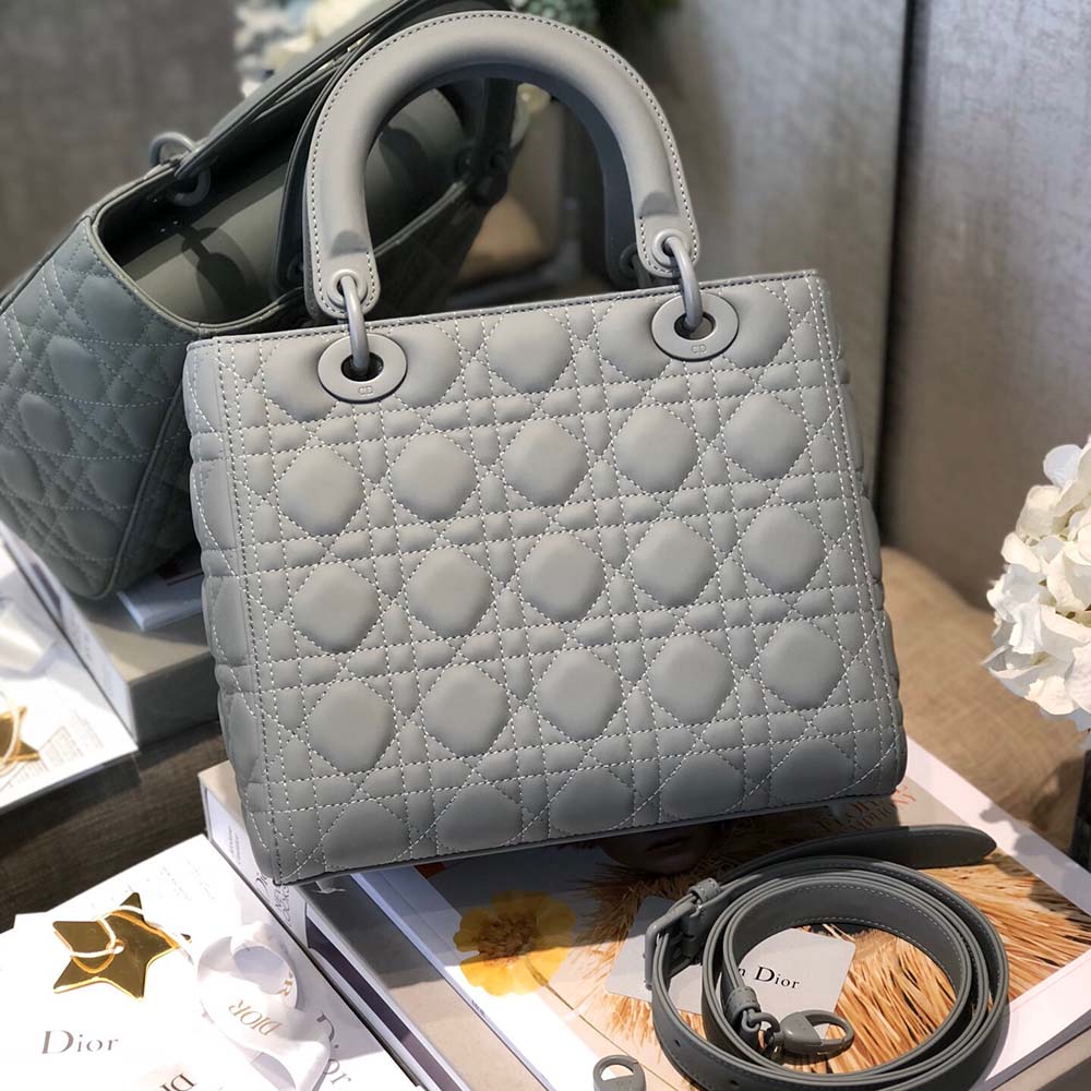 Replica Dior Aaa-Medium Lady Dr Bag Black/Pink/Grey - Image 8