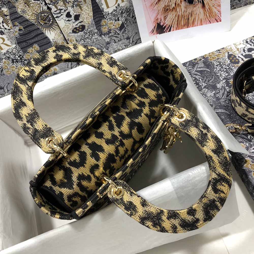 Replica Dior Aaa-Leopard Medium Lady D-Lite Bag M0566/Embroidery - Image 4