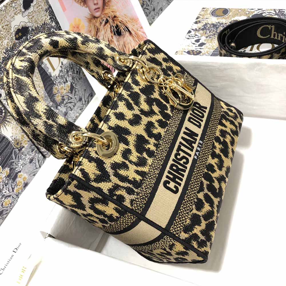 Replica Dior Aaa-Leopard Medium Lady D-Lite Bag M0566/Embroidery - Image 5