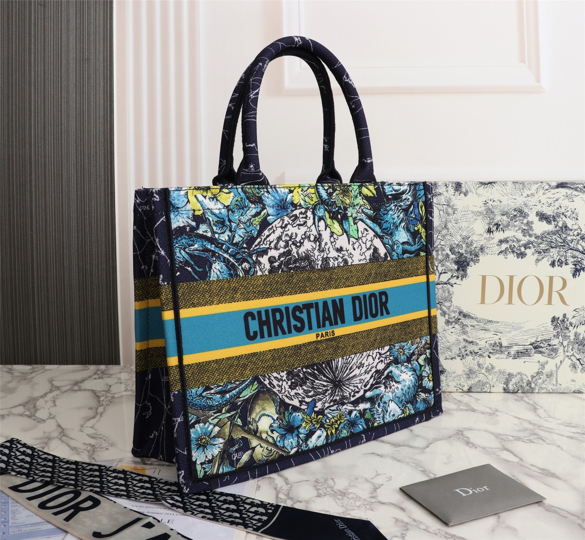 Replica Dior Blue Medium/Large Dior Book Tote- 36/42Cm - Image 2