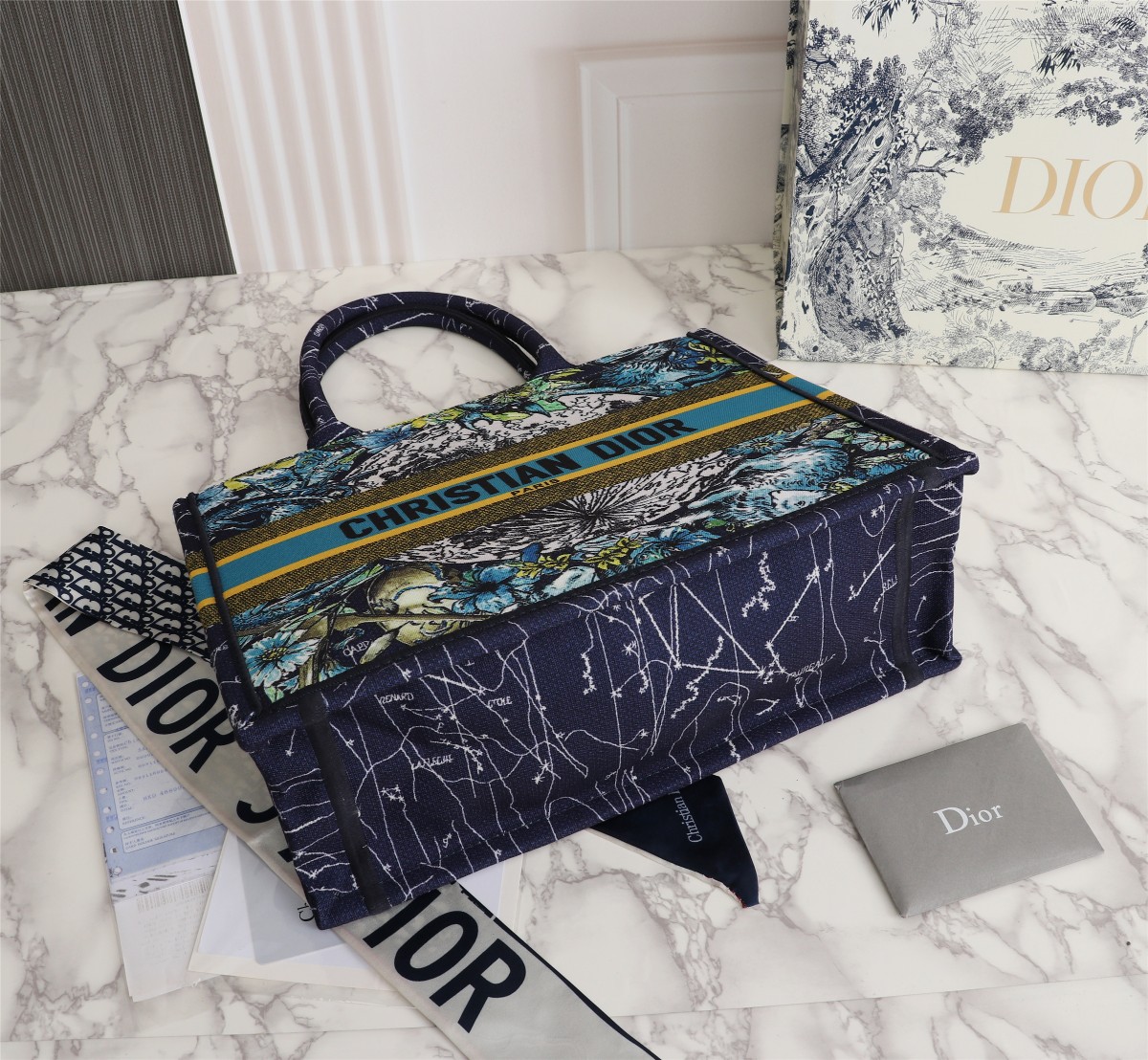 Replica Dior Blue Medium/Large Dior Book Tote- 36/42Cm - Image 6
