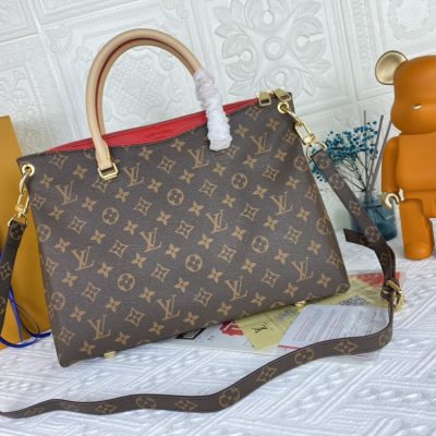 Replica Louis Vuitton Pallas Mm Monogram Black/Red/Pink