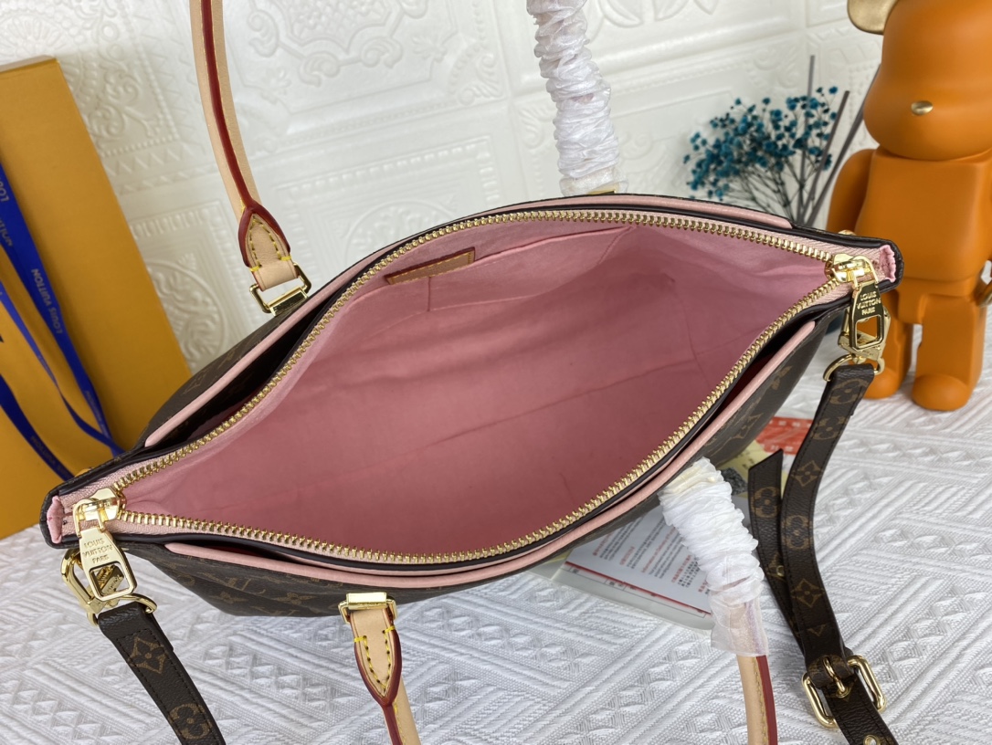 Replica Louis Vuitton Pallas Mm Monogram Black/Red/Pink - Image 12