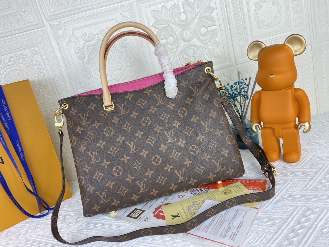 Replica Louis Vuitton Pallas Mm Monogram Black/Red/Pink - Image 13