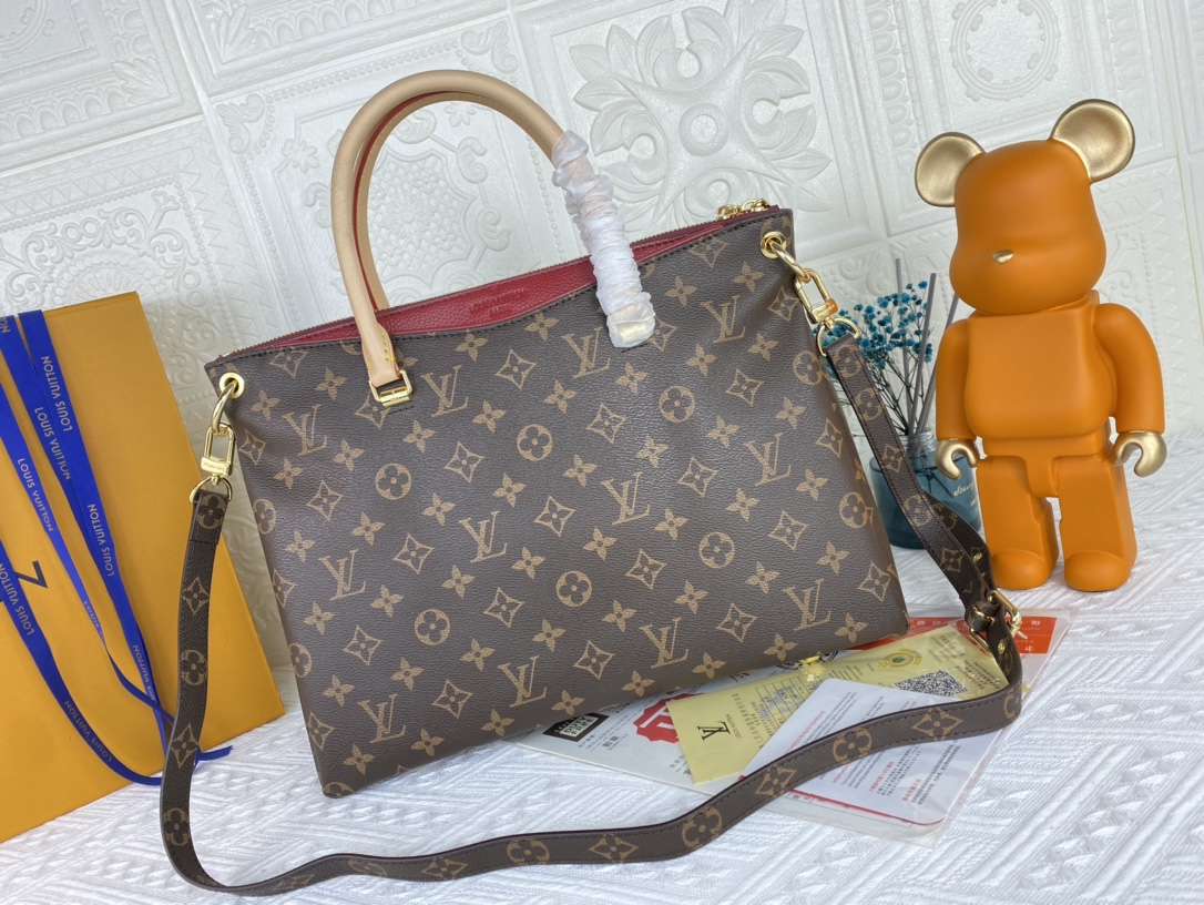 Replica Louis Vuitton Pallas Mm Monogram Black/Red/Pink - Image 17