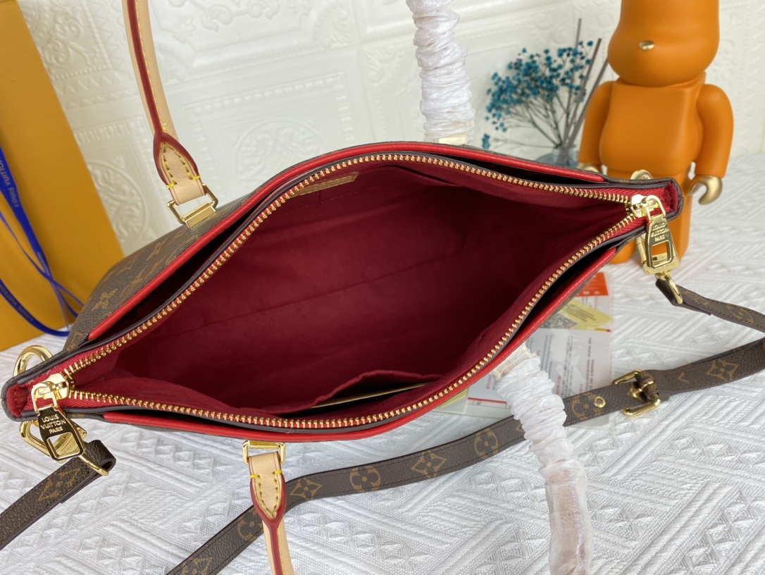 Replica Louis Vuitton Pallas Mm Monogram Black/Red/Pink - Image 4