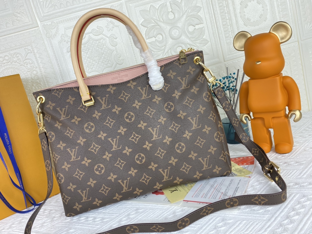 Replica Louis Vuitton Pallas Mm Monogram Black/Red/Pink - Image 9