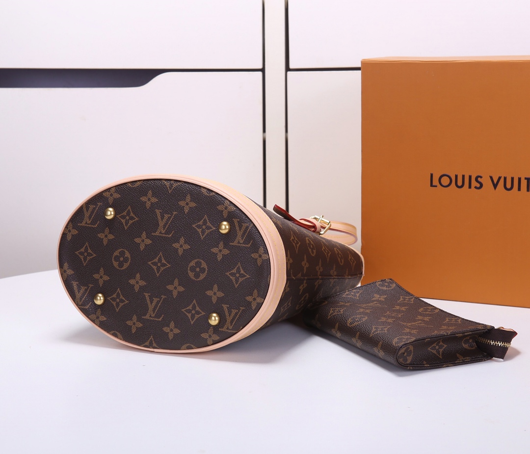 Replica Louis Vuitton Monogram Bucket Pm Tote Bag With Wallet M42238 - Image 6