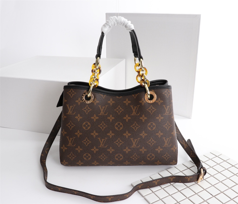 Replica Louis Vuitton Classic Monogram Handle Bag With Strap - Image 4