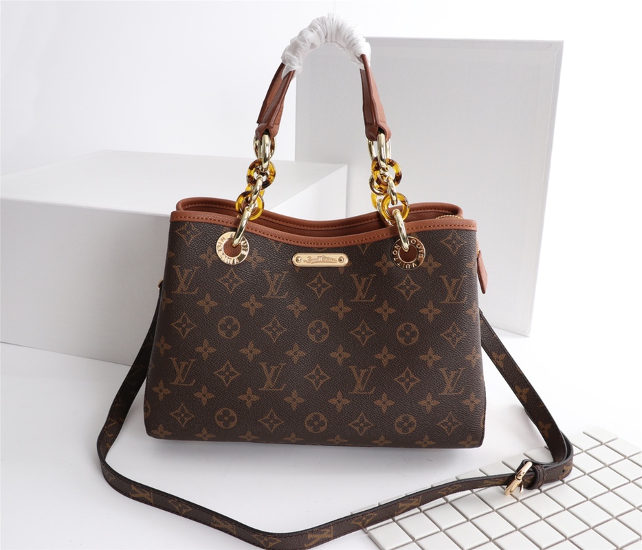 Replica Louis Vuitton Classic Monogram Handle Bag With Strap - Image 7