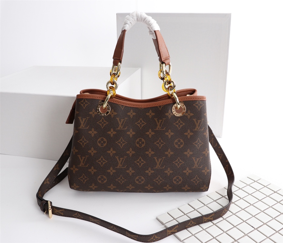 Replica Louis Vuitton Classic Monogram Handle Bag With Strap - Image 9