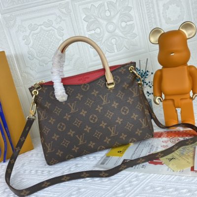 Alternative view of Replica Louis Vuitton Pallas Bb Black/Red/Pink