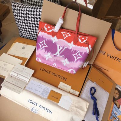 Alternative view of Replica Louis Vuitton Escale Neverfull Mm M45127 Pink/Blue/Red