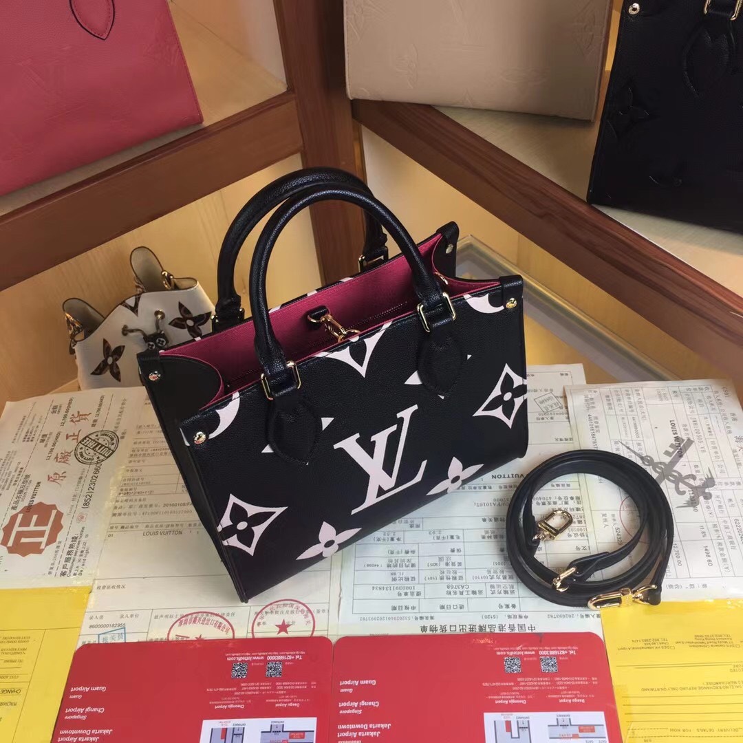 Replica Louis Vuitton Onthego Pm M45659 Black/White/Beige - Image 5