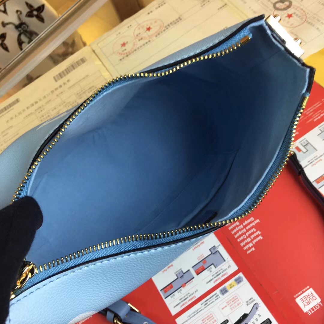 Replica Louis Vuitton Marshmallow Hobo Bag Beige/Pink/Blue - Image 16