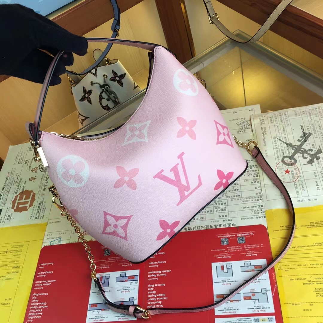 Replica Louis Vuitton Marshmallow Hobo Bag Beige/Pink/Blue - Image 7