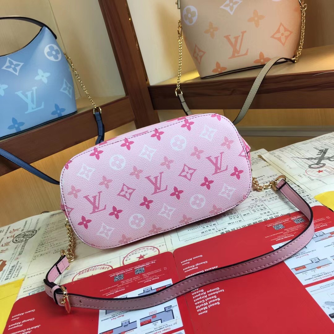 Replica Louis Vuitton Marshmallow Hobo Bag Beige/Pink/Blue - Image 10