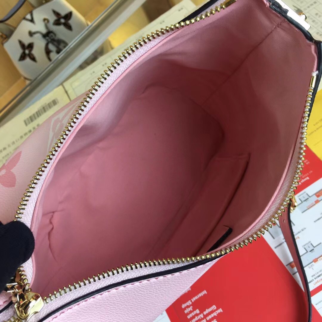 Replica Louis Vuitton Marshmallow Hobo Bag Beige/Pink/Blue - Image 11