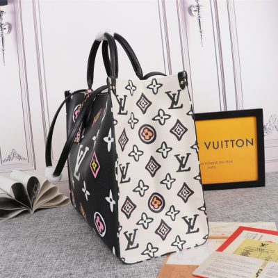 Alternative view of Replica Louis Vuitton Onthego Gm Carryall Black/Brown