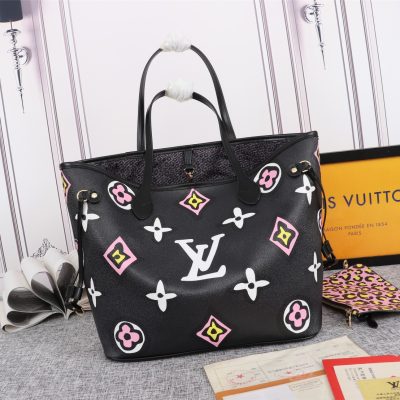 Alternative view of Replica Louis Vuitton Aaa-Neverfull Mm Tote Bag Black/White M45818
