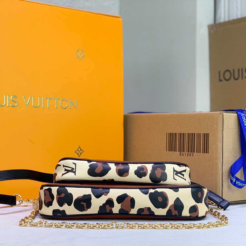 Replica Louis Vuitton Leopard Multi Pochette Accessoires M58520 Black/Brown - Image 11