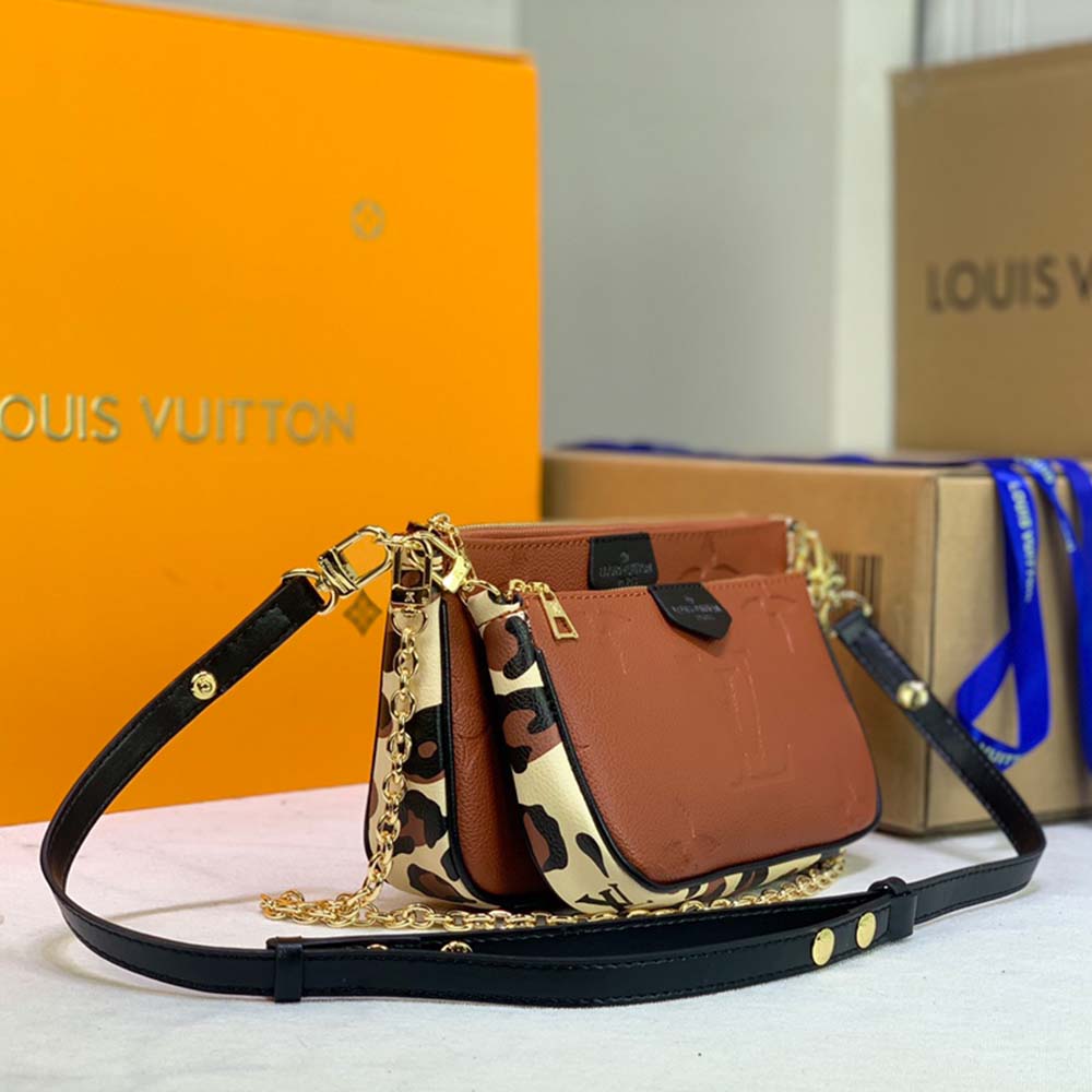 Replica Louis Vuitton Leopard Multi Pochette Accessoires M58520 Black/Brown - Image 12