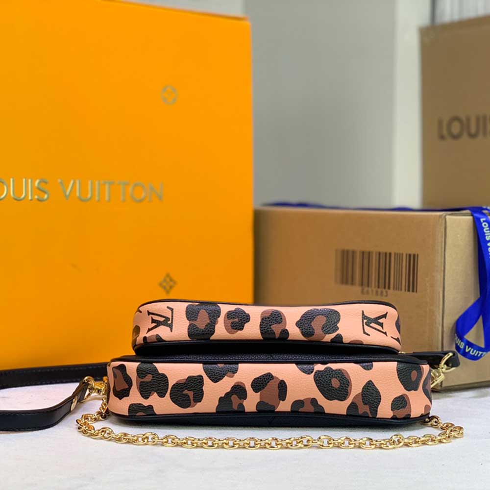 Replica Louis Vuitton Leopard Multi Pochette Accessoires M58520 Black/Brown - Image 5