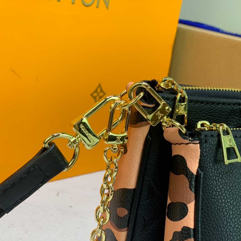 Replica Louis Vuitton Leopard Multi Pochette Accessoires M58520 Black/Brown - Image 6