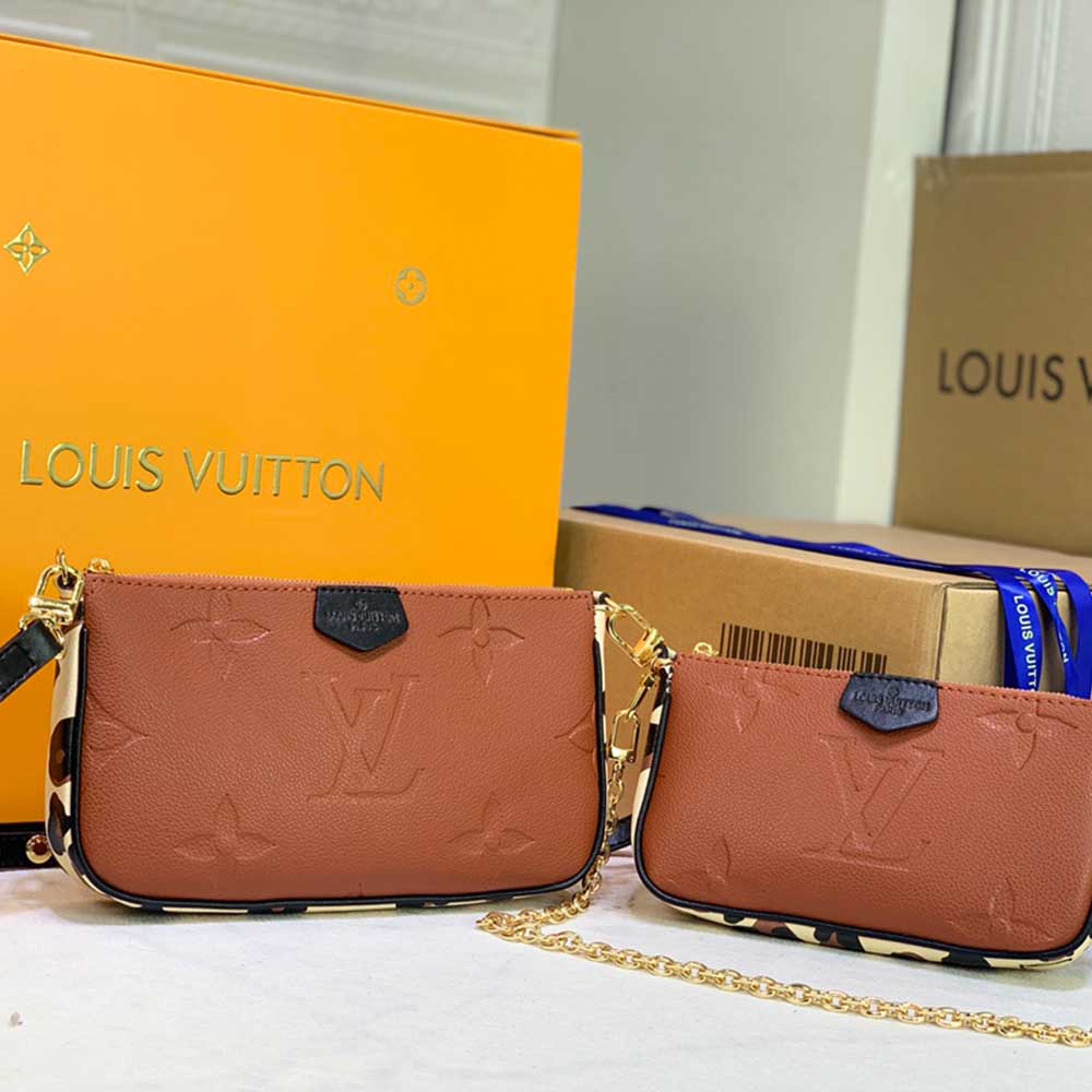Replica Louis Vuitton Leopard Multi Pochette Accessoires M58520 Black/Brown - Image 10