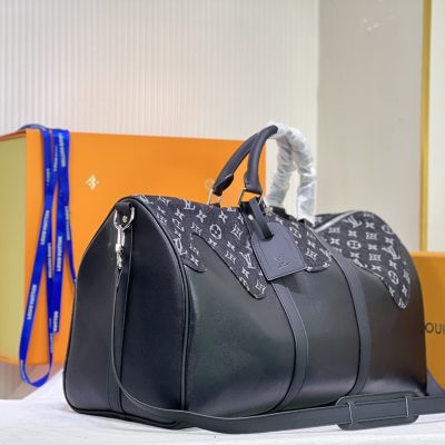Alternative view of Replica Louis Vuitton Keepall Bandouliere 50 M45975 Black